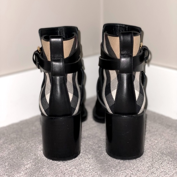 House Check and Leather Ankle Boots - Picture 5 of 5